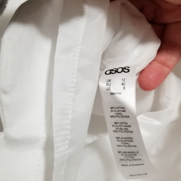 NWT ASOS 🇬🇧 White A-line mini skirt scalloped hem - Picture 5 of 7